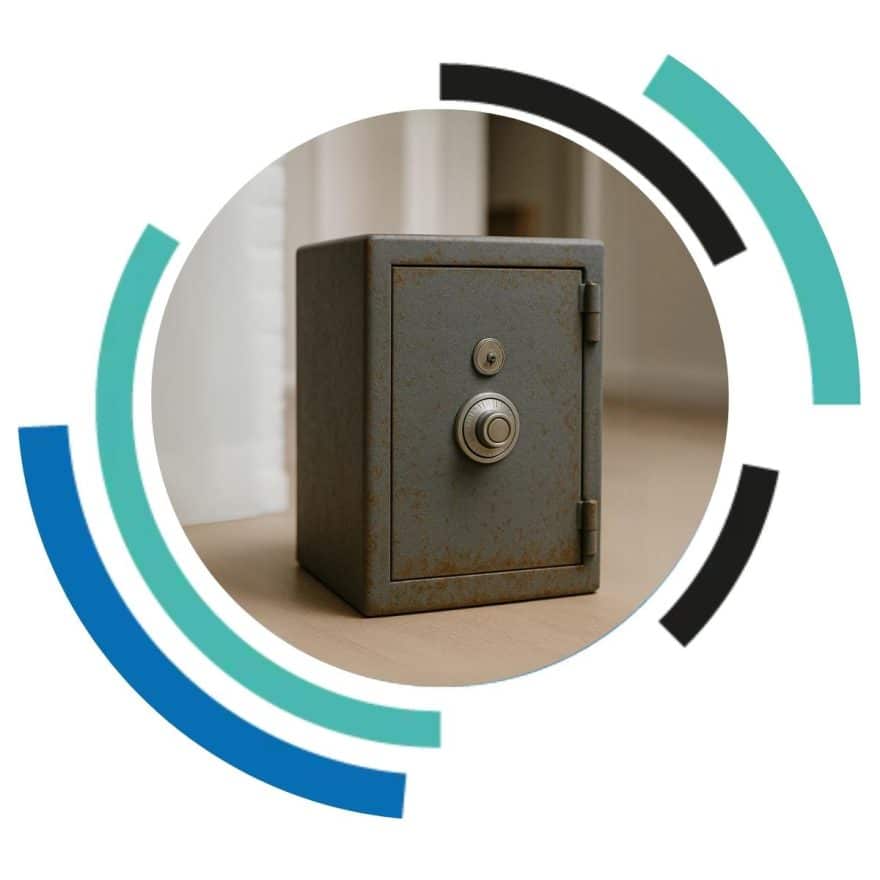 image of a rusty safe